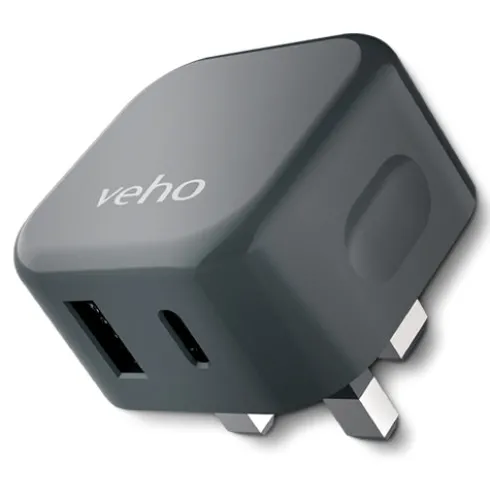 3 Pin Dual Port Plug Adapter by Veho