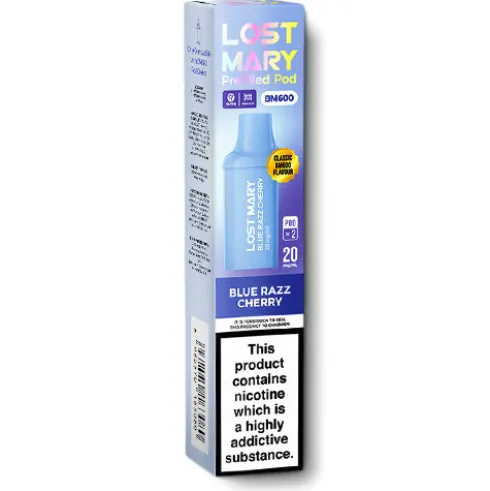 Blue Razz Cherry BM600 Prefilled Pods by Lost Mary