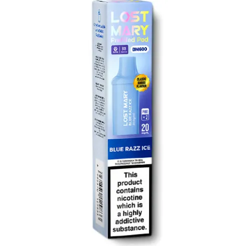 Blue Razz Ice BM600 Prefilled Pods by Lost Mary