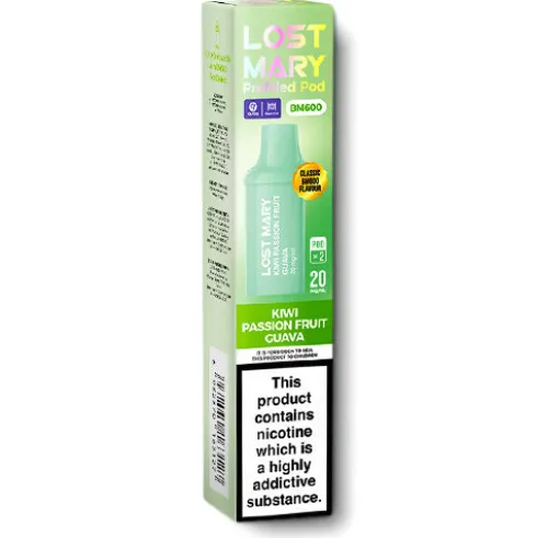 Kiwi Passion Fruit Guava BM600 Prefilled Pods by Lost Mary