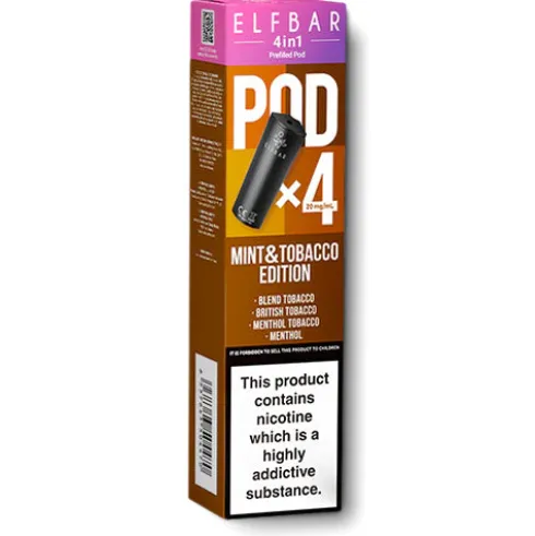 Mint and Tobacco Edition Elf Bar 4in1 Pods
