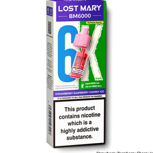 Strawberry Raspberry Cherry Ice BM6000 Refill Pods by Lost Mary