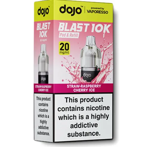 Straw-Raspberry Cherry Ice Pod & Refill by Dojo Blast 10k